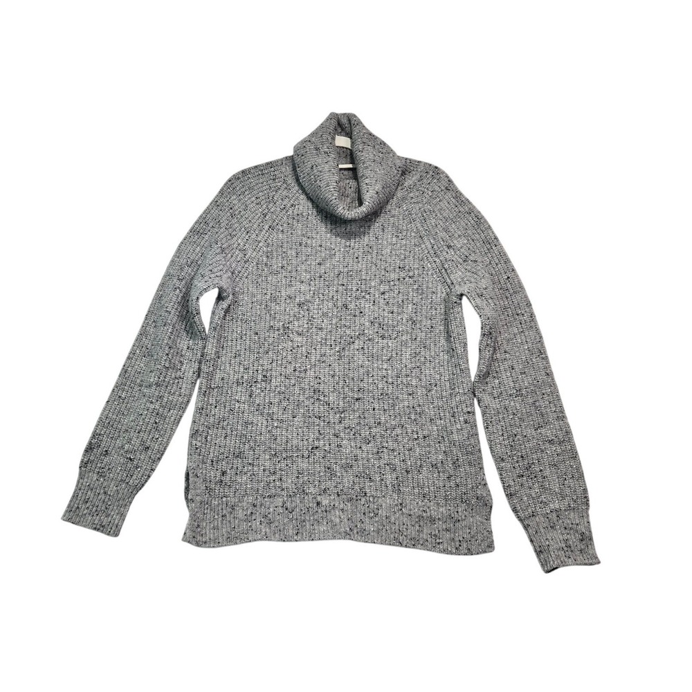 J.Crew Mercantile Turtleneck Sweater Womens S Gray Speckled Lambswool Classic